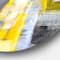 Designart - Grey and Yellow Blur Abstract' Abstract Circle Metal Wall Art